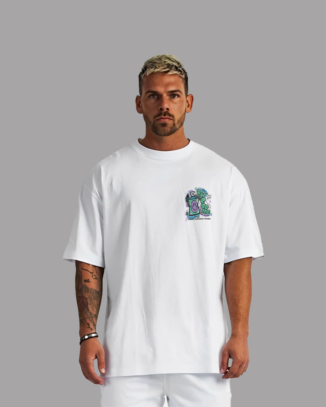 Awesone Unisex Exclusive Oversized Tee - White