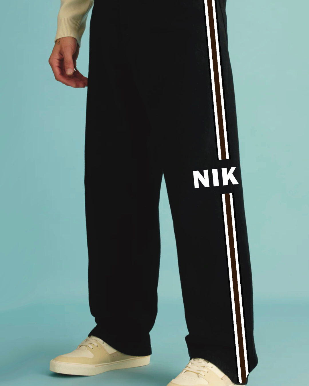 Men's Black Cotton Pant - Nik Edition