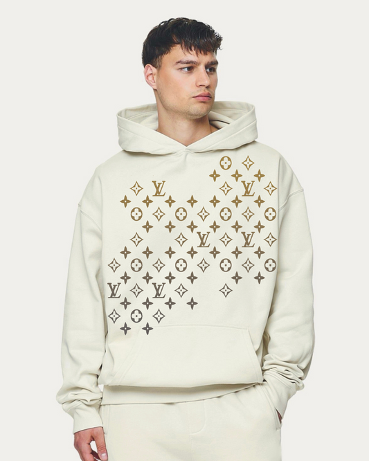 Unisex White Oversized Hoodie - LV Stars