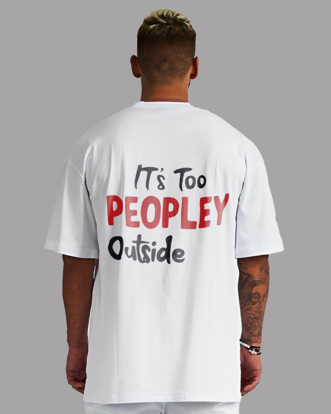 People Outside Unisex Exclusive Oversized Tee - White
