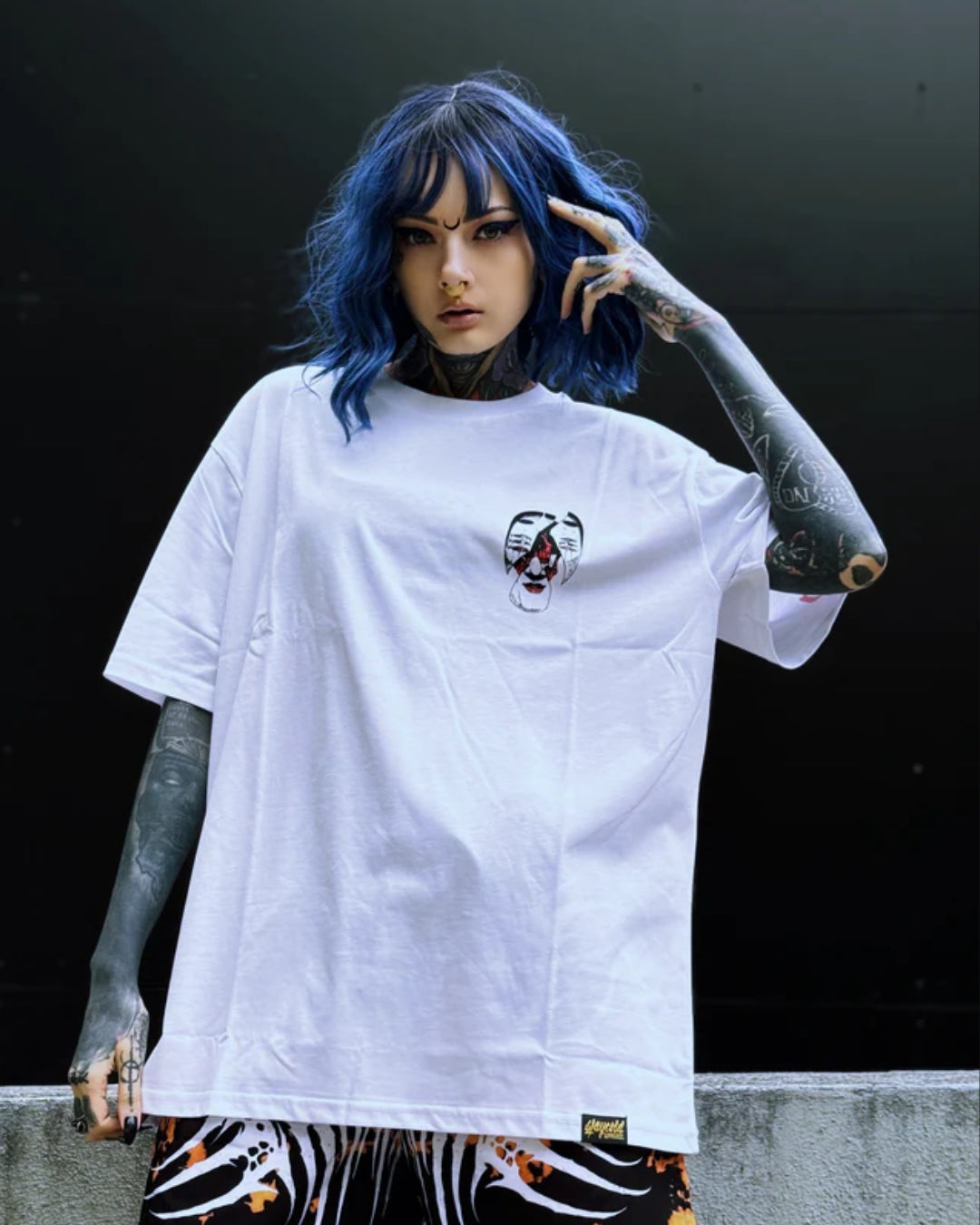 Spirit Head Unisex Exclusive Oversized Tee - White