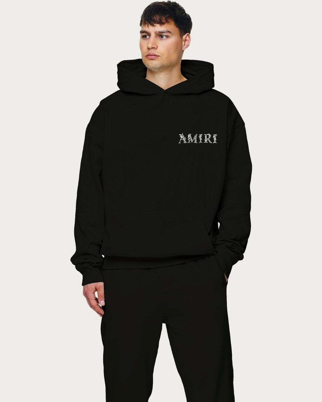 Unisex Black Oversized Hoodie - Amiri 3.0