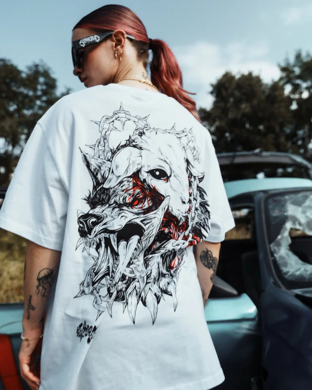 Ripped Unisex Exclusive Oversized Tee - White