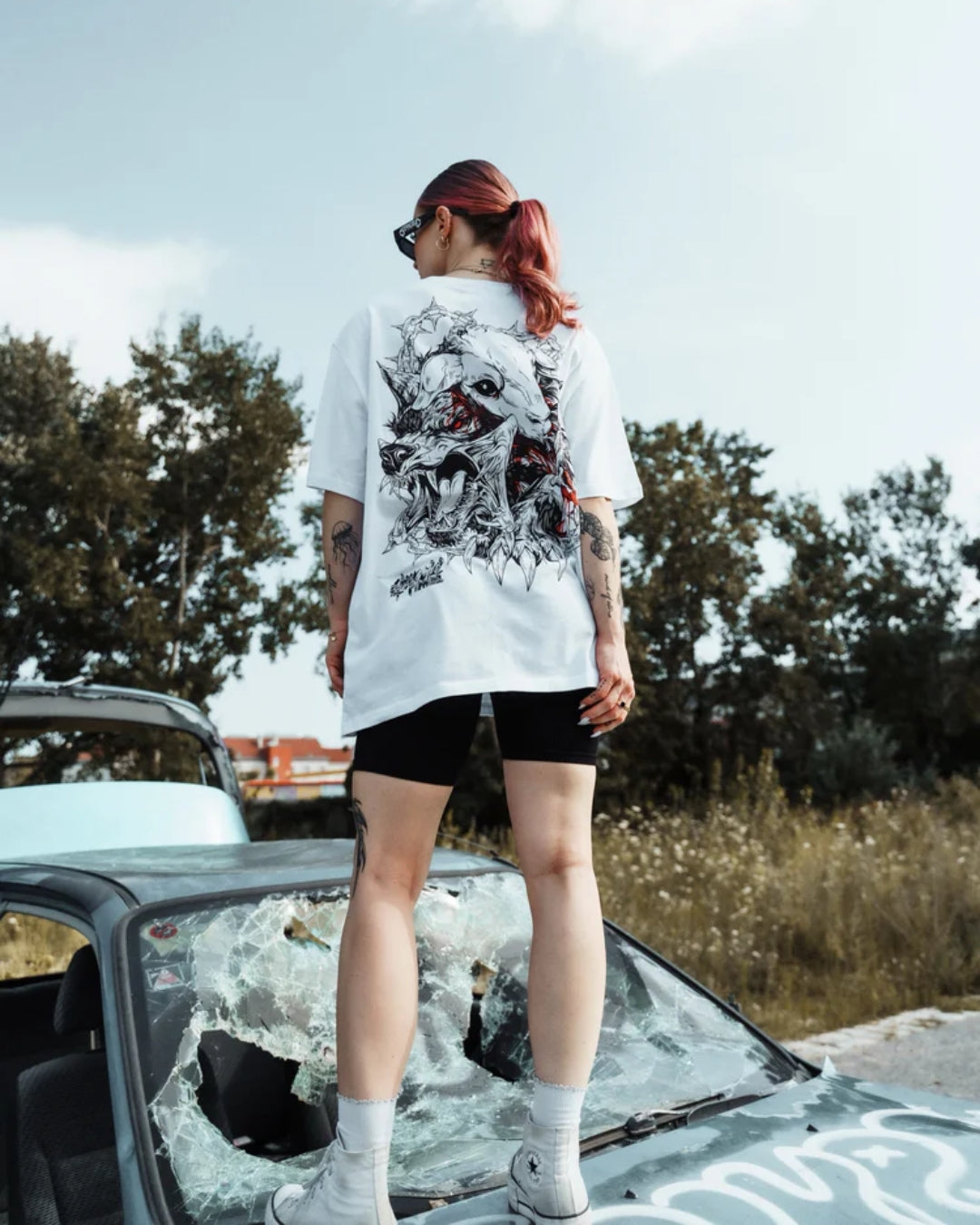 Ripped Unisex Exclusive Oversized Tee - White