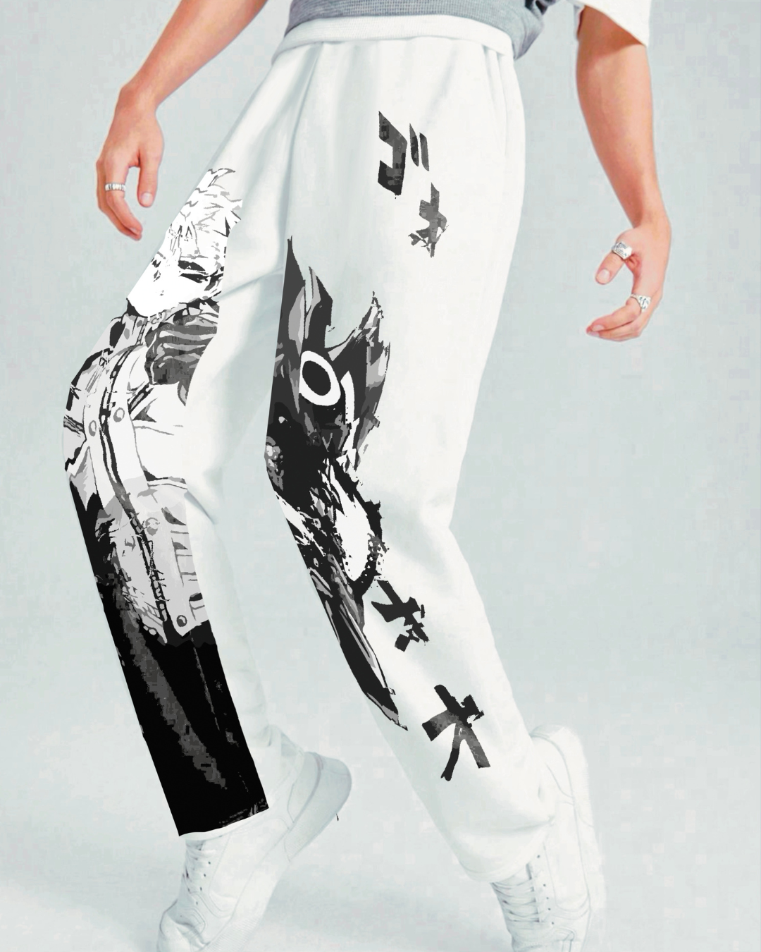 Men's White Cotton Pant - Anime World