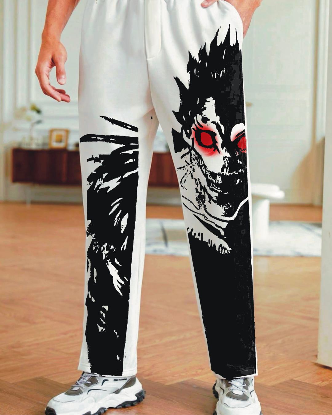 Men's White Cotton Pant - Shinigami