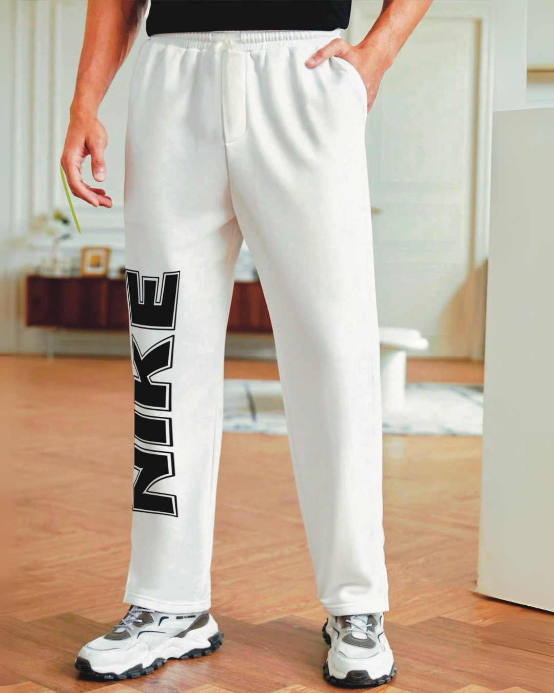 Men's White Cotton Pant - Nike