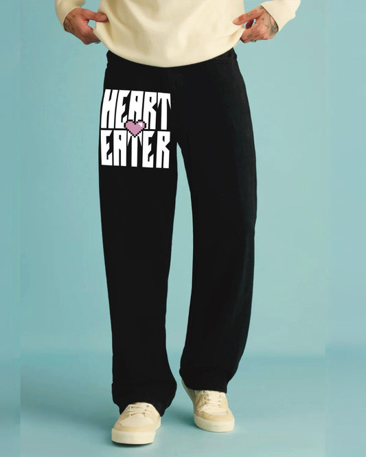 Men Black Cotton Pants - HeartEater