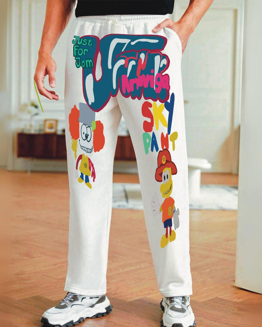 Men's White Cotton Pant - Just For Jom