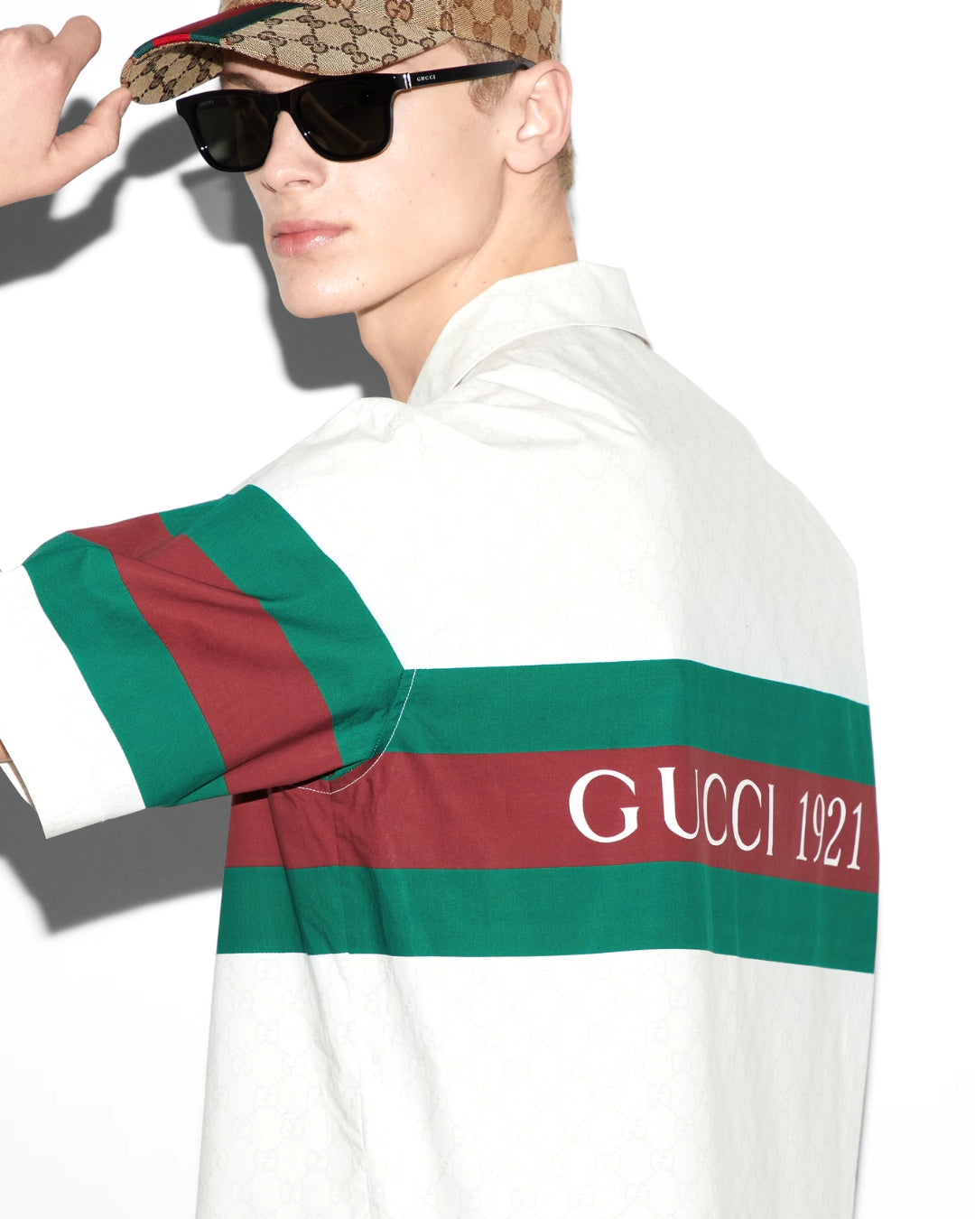 Brand Logo Style Half Sleeve White Oversized Knitted Shirt