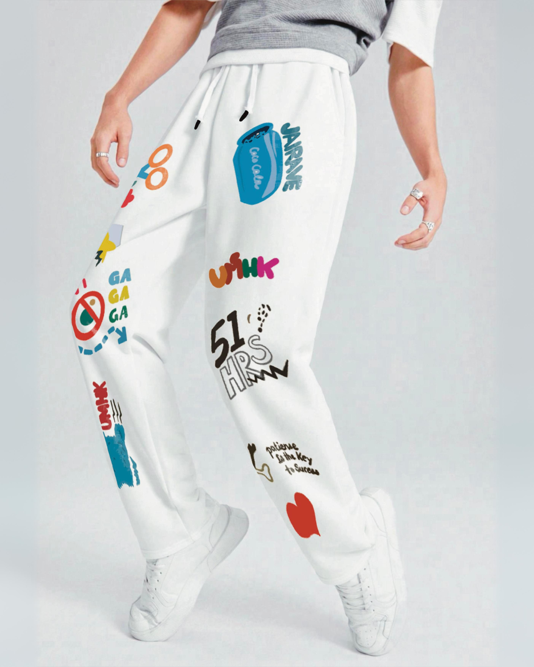 Men's White Cotton Pant - UMHK