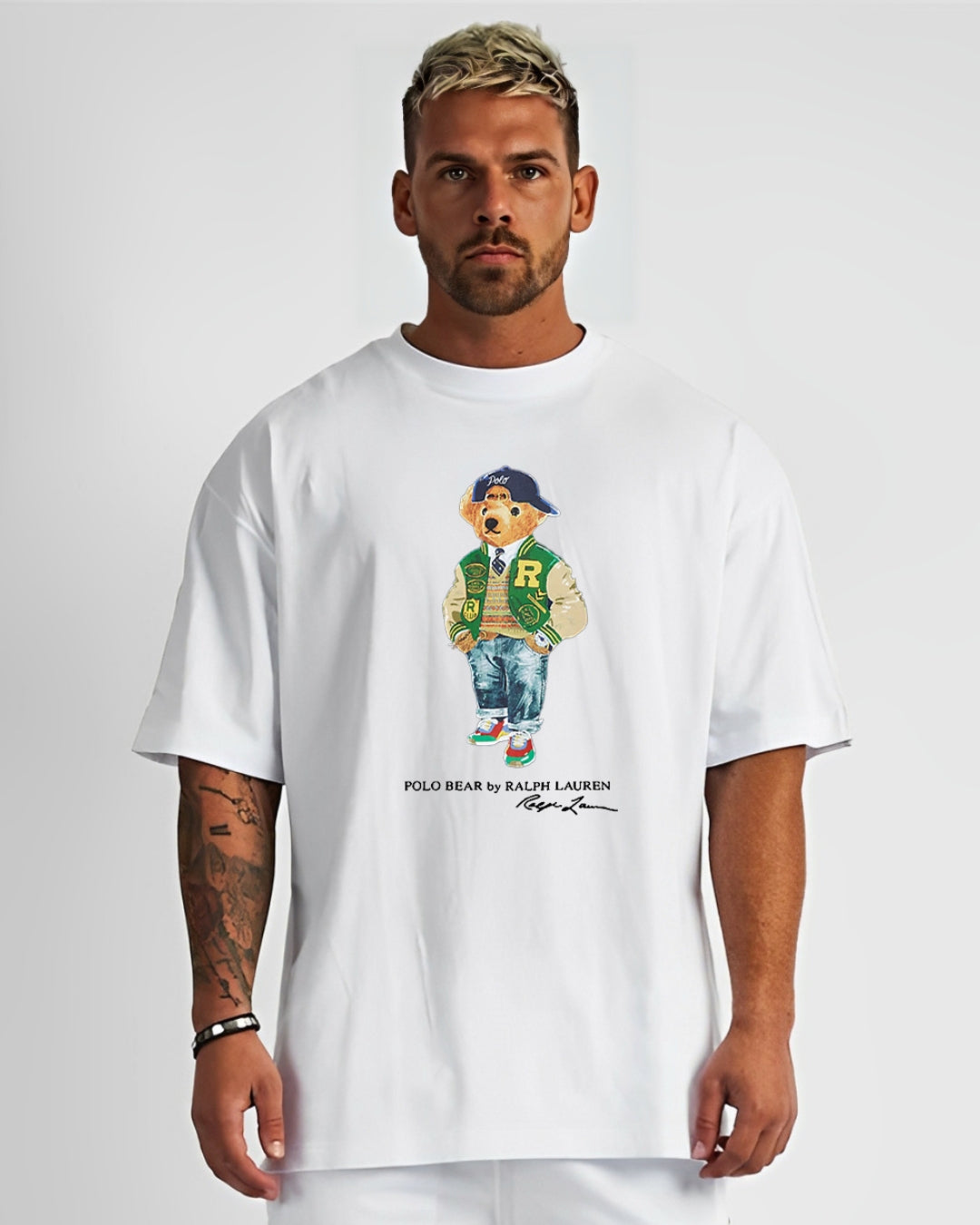 Polo Bear Unisex Exclusive Oversized Tee - White(*)
