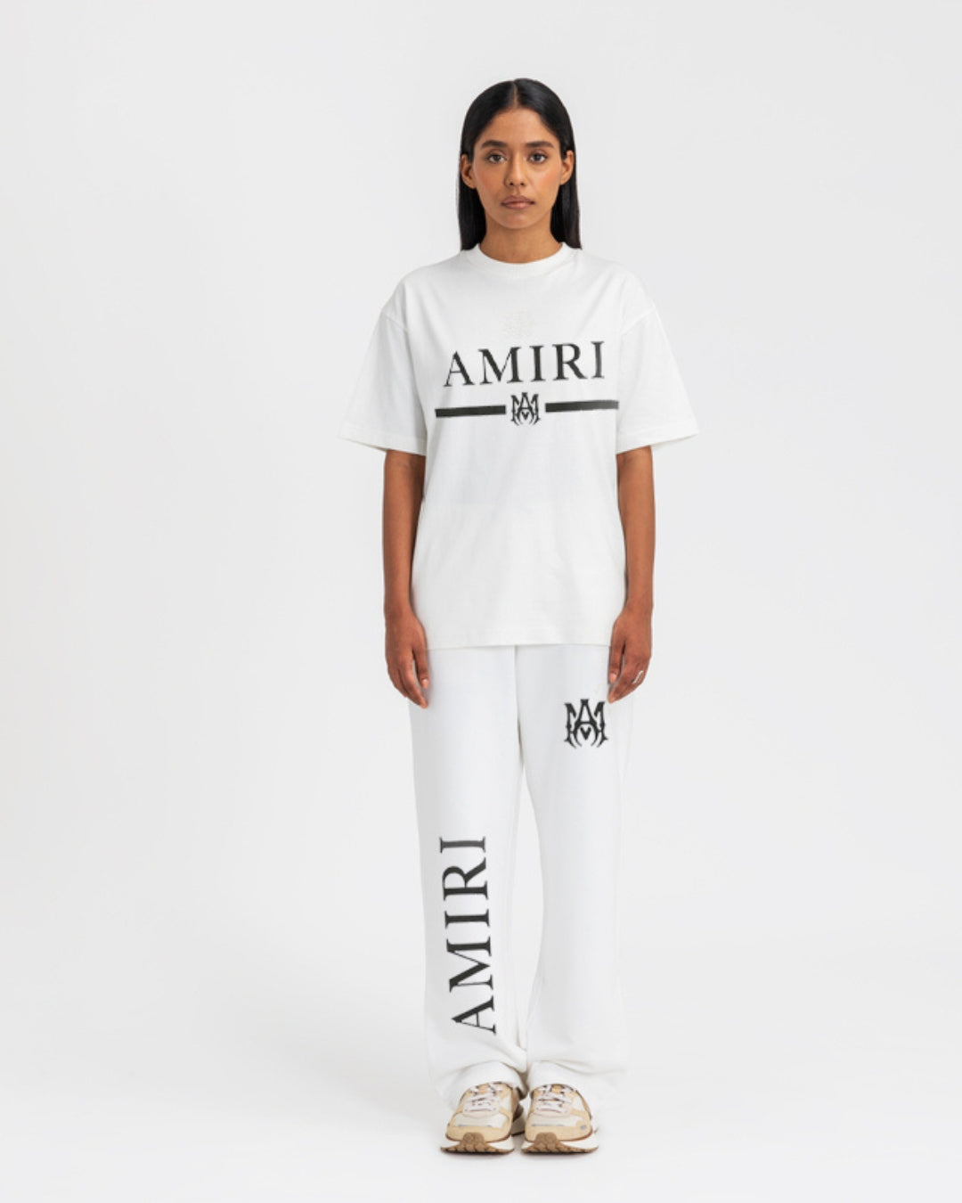 Women Amiri Logo Oversized Cord Set - White and White