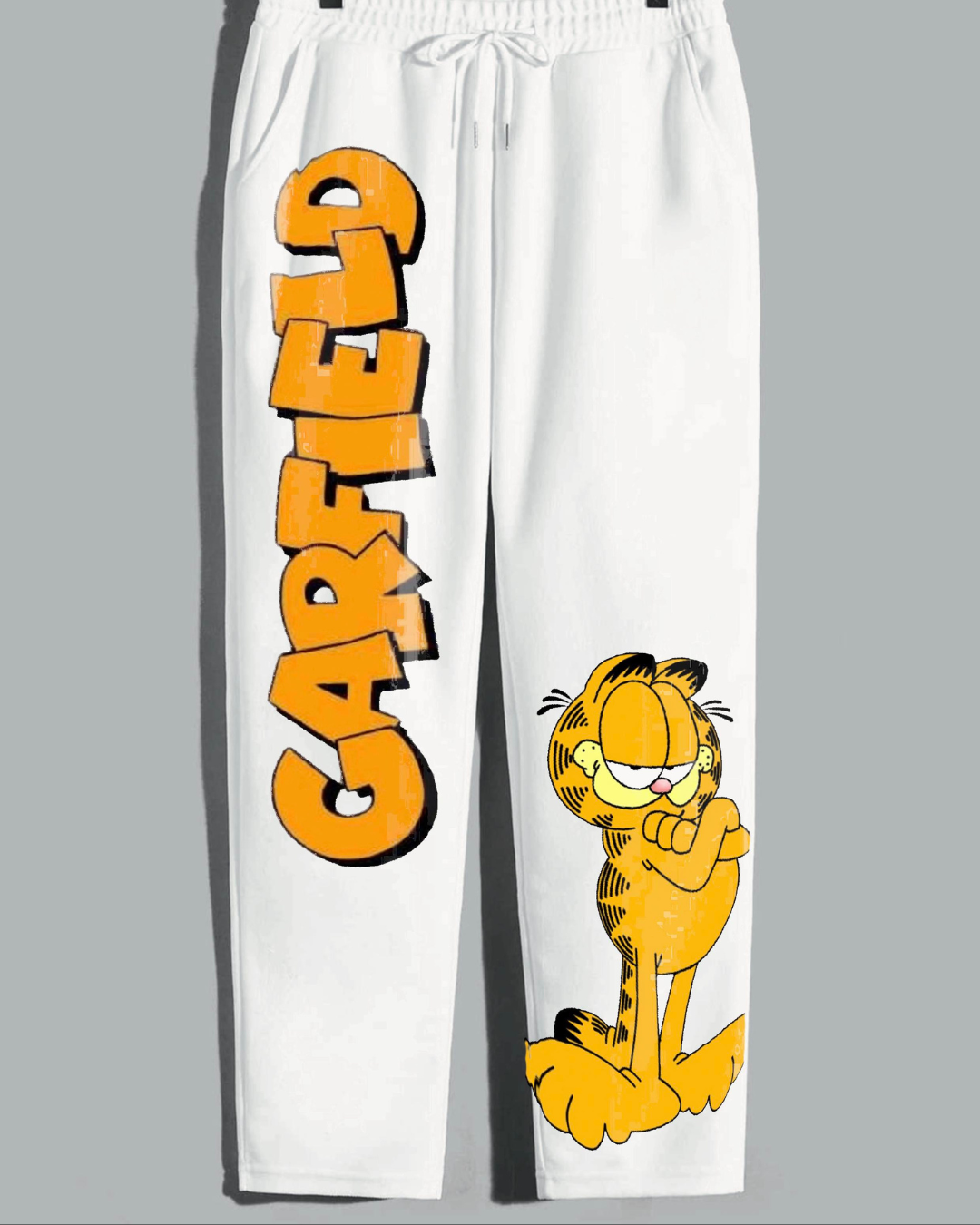 Men's White Cotton Pant - Garfield