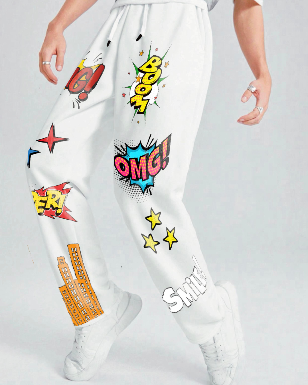 Men's White Cotton Pant - Bang