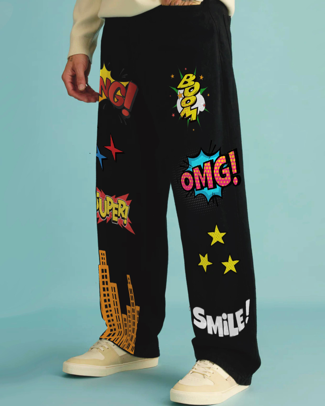 Men's Black Cotton Pant - Bang