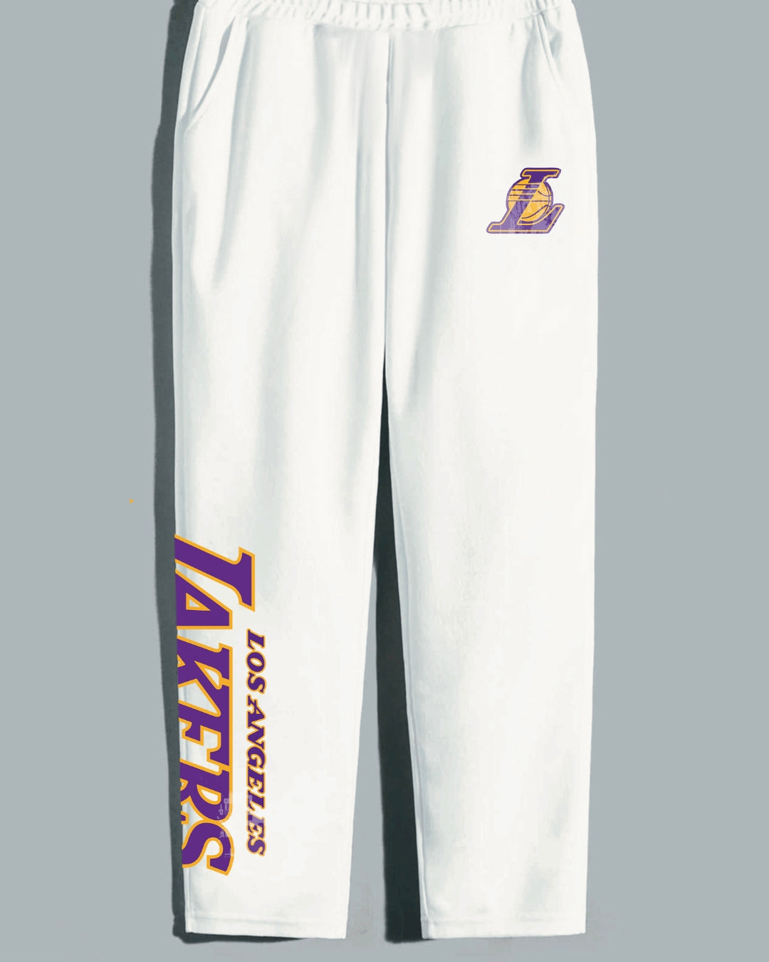 Men's White Ultrasoft Cotton Pant - Lakers Design