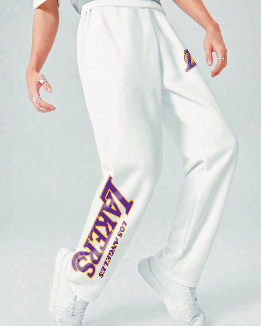 Men's White Ultrasoft Cotton Pant - Lakers Design