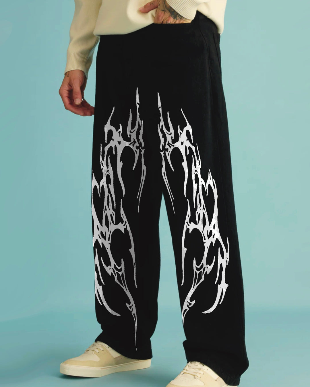 Unisex Black Ultrasoft Cotton Pant - Slasher Graphic