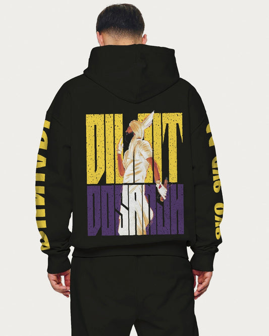 Unisex Black Oversized Hoodie - Diljit Edition