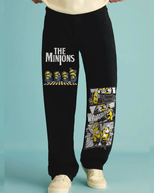 Men's Black Cotton Pant - The Minions