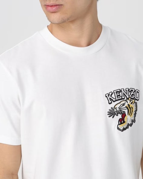 KENZO Tiger Print Cotton T-shirt - White