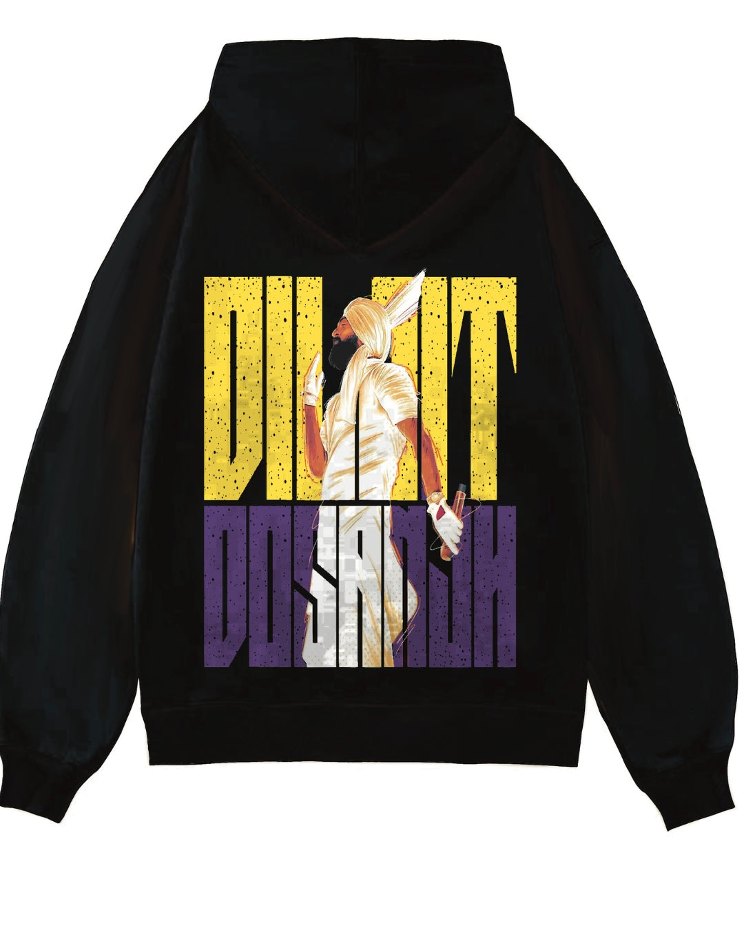 Unisex Black Oversized Hoodie - Diljit Edition