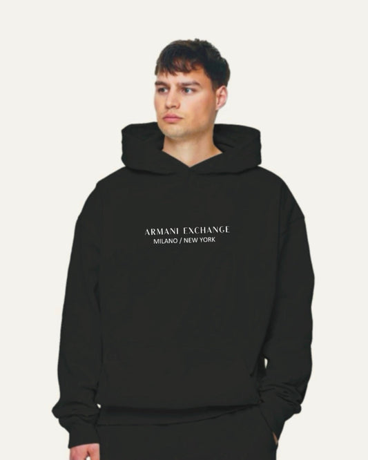 Unisex Black Oversized Hoodie - NY Ar'mani