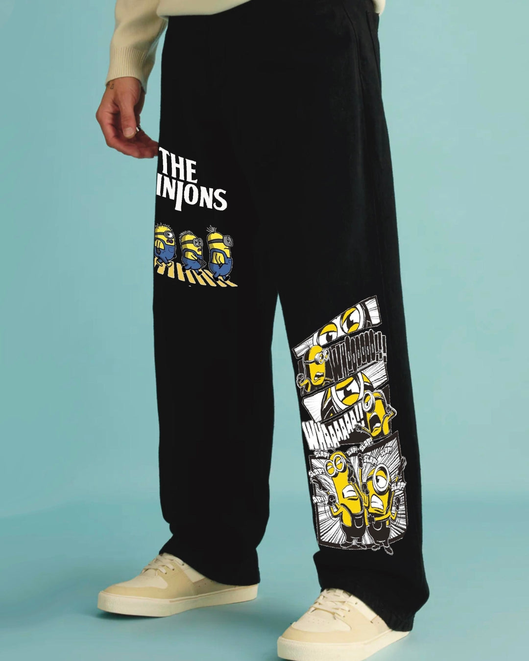 Men's Black Cotton Pant - The Minions