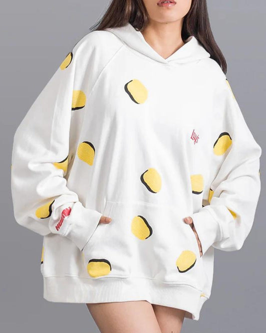 Unisex White Oversized Hoodie - Lays Design