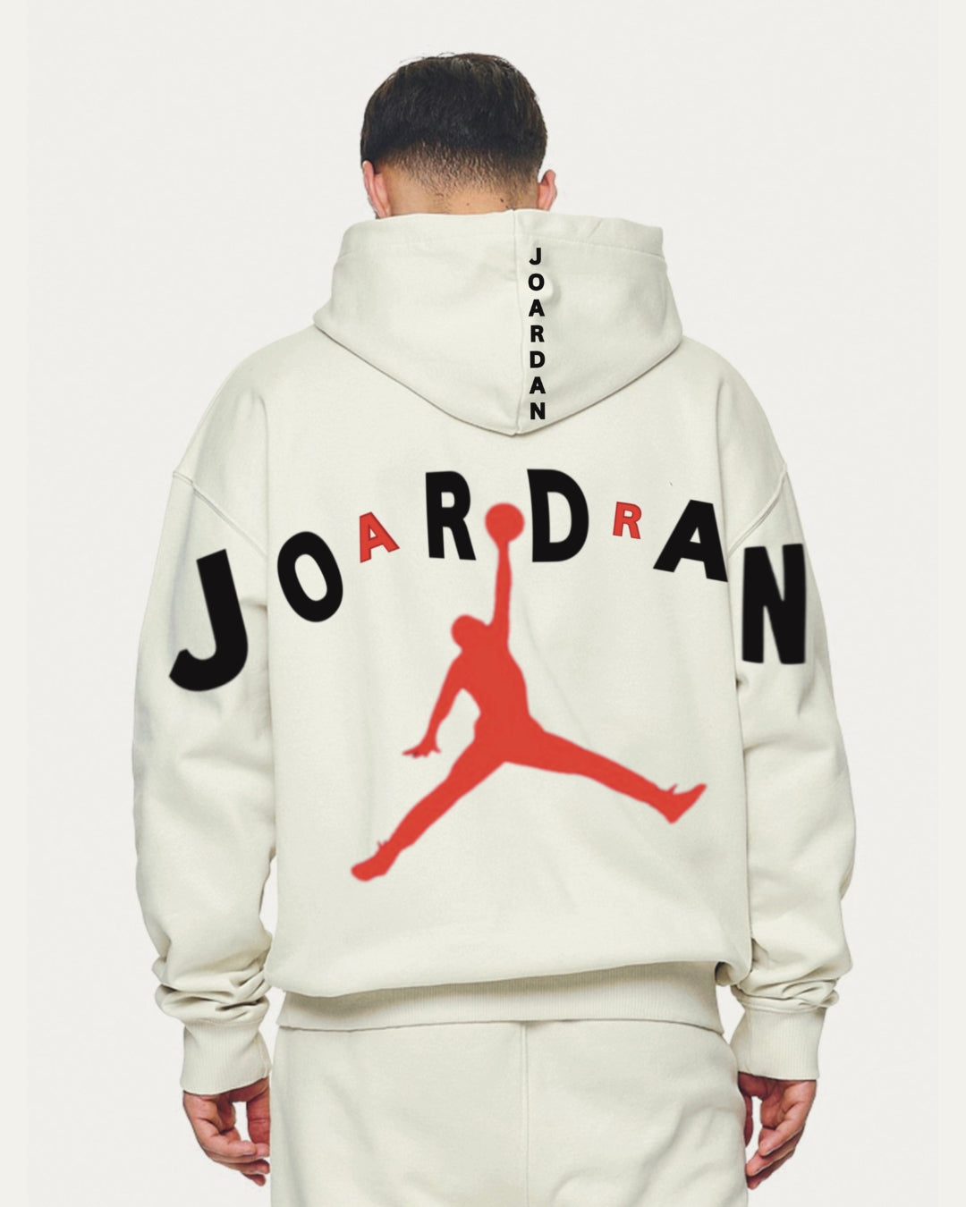 Unisex White Oversized Hoodie - Basketball