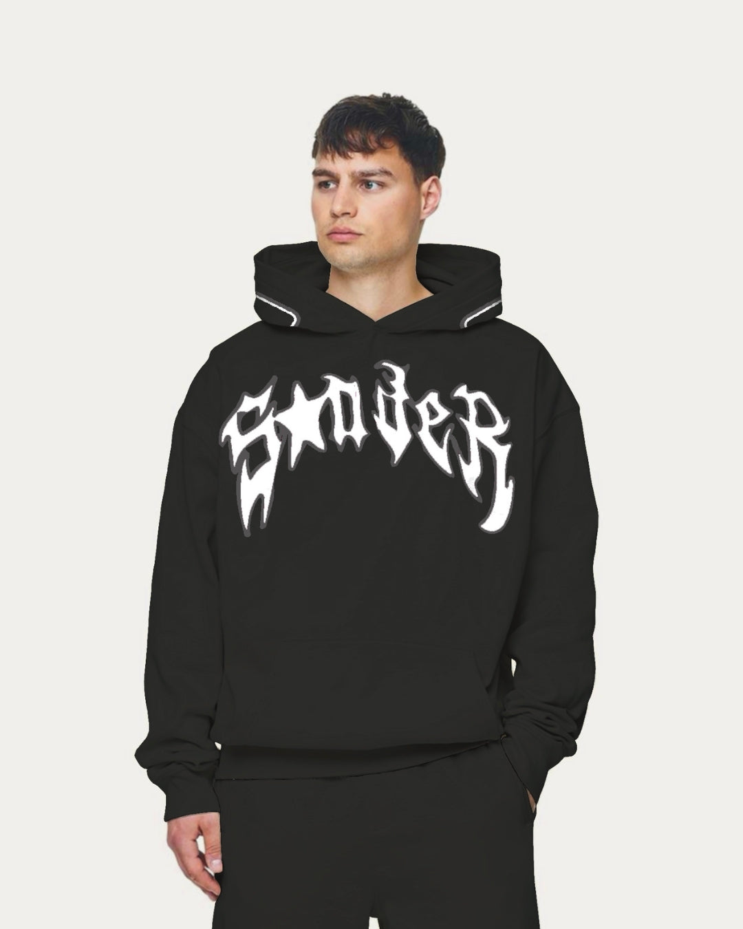 Unisex Black Oversized Hoodie - Spider Edition