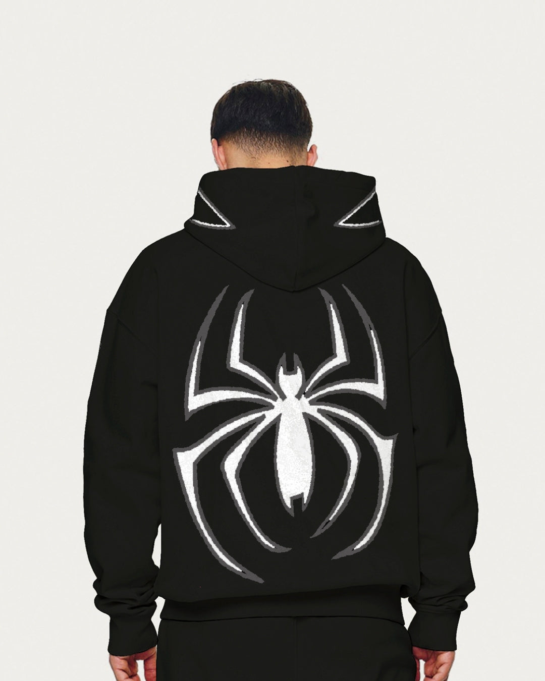 Unisex Black Oversized Hoodie - Spider Edition