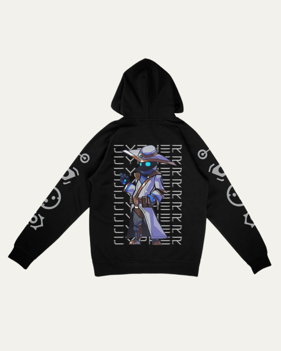 Unisex Black Oversized Hoodie - Gamer Robot