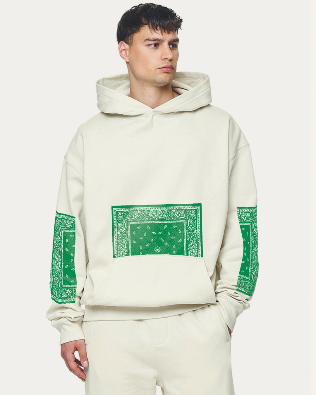 Unisex White Oversized Hoodie - Green Code