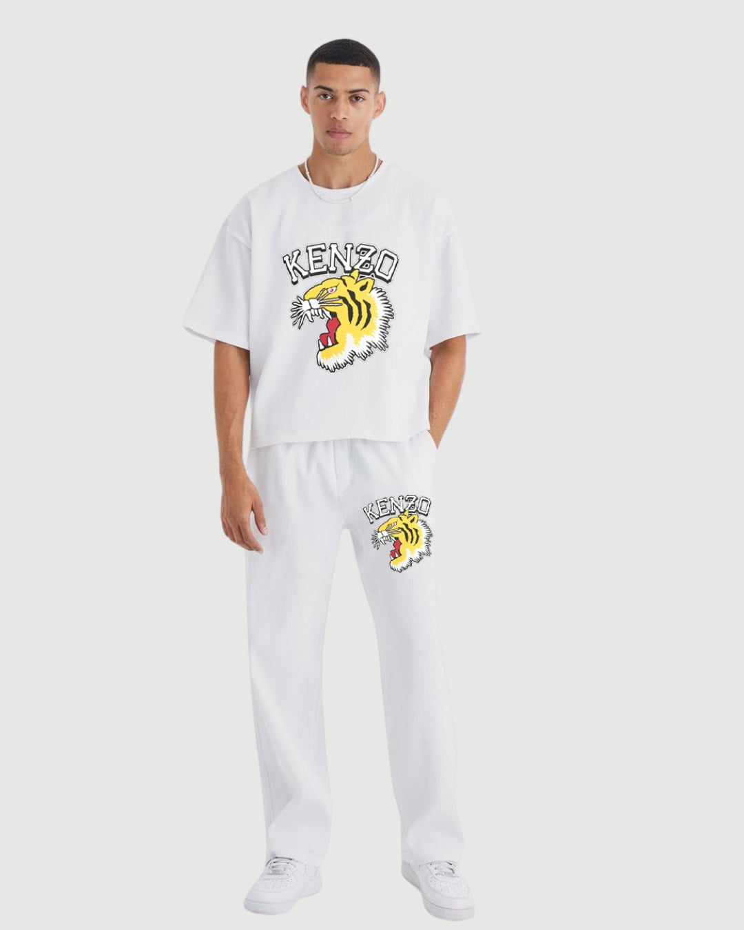 Men Kenzo Tiger Oversized Cord Set - White and White