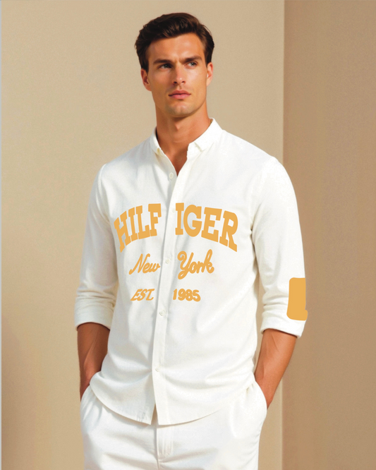 NEW YORK 1985 FULL SLEVE WHITE SHIRT (WHITE)(*)