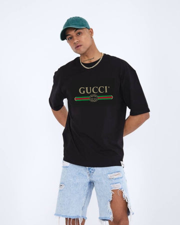 Gucci Style Cotton T-shirt - Black