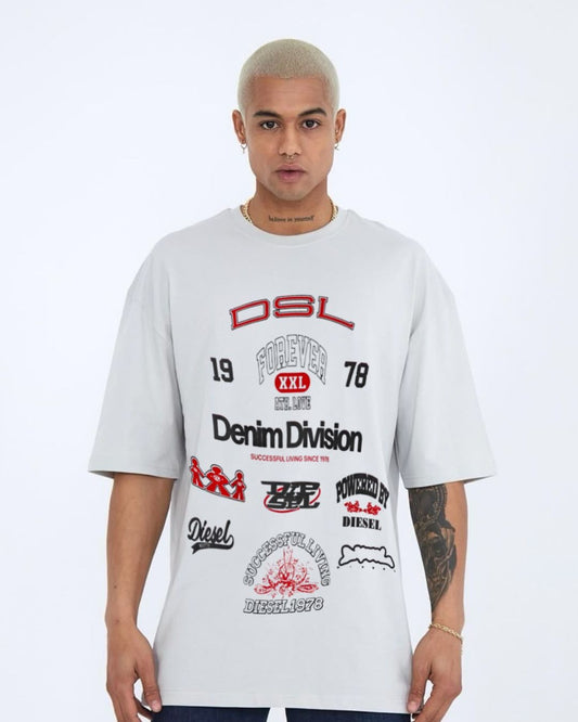 DENIM DIVISION UNISEX EXCLUSIVE OVERSIZED TEE - WHITE