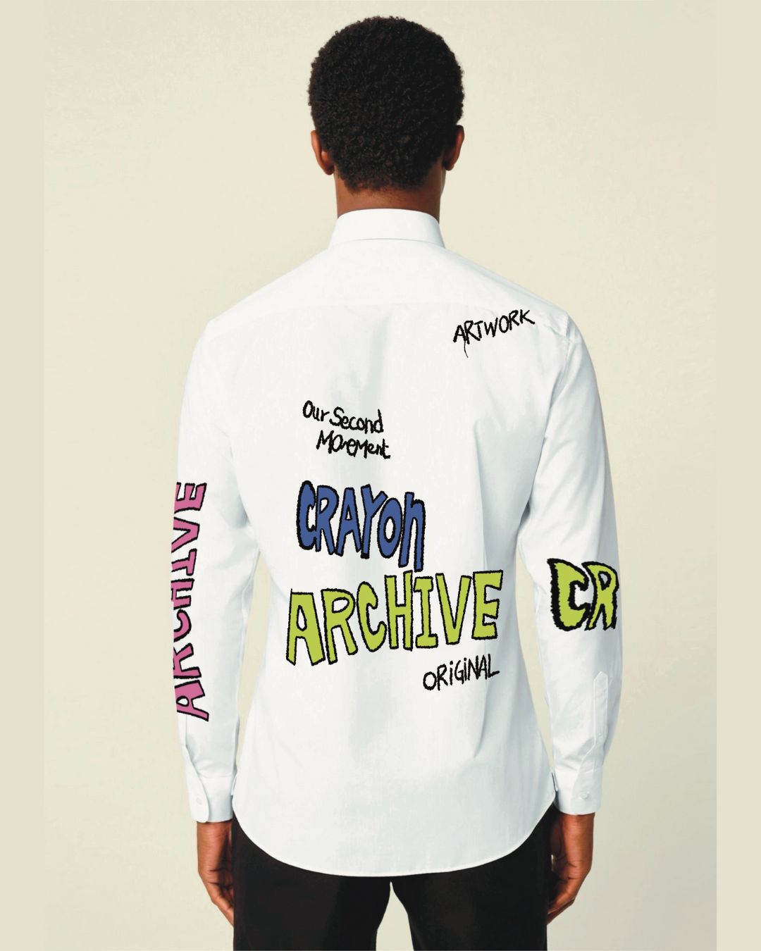 ARCHIVE CRAYON WHITE FULL SLEEVE SHIRT