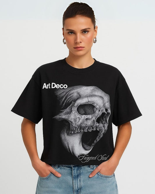 ART DECO SOUL UNISEX EXCLUSIVE OVERSIZED TEE - BLACK
