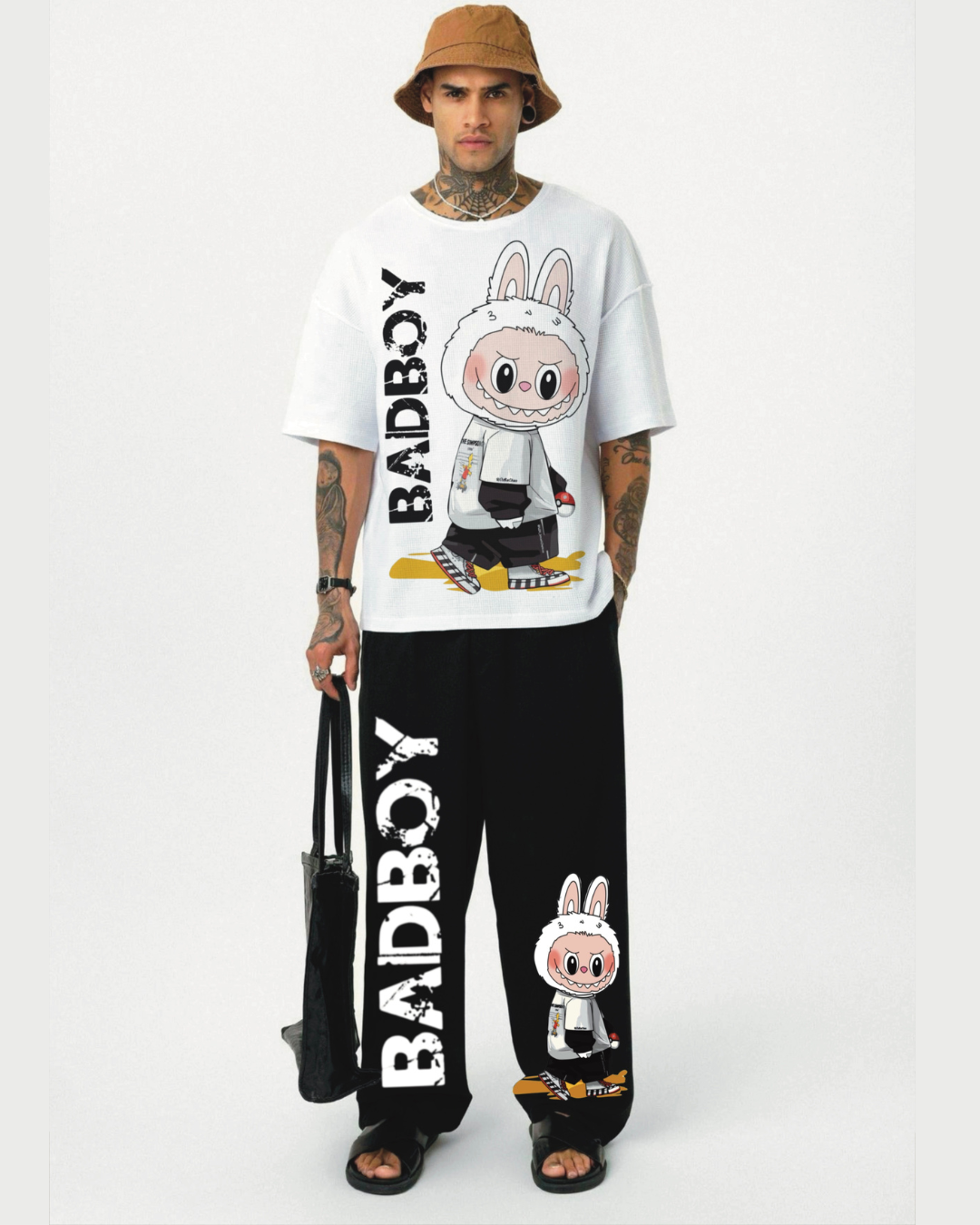 BADBOY LABUBU CORDSET (WHITE AND BLACK )