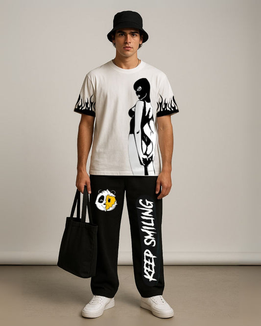 Beautiful Disaster tees with  Keep Smiling pants (white and black)(*)