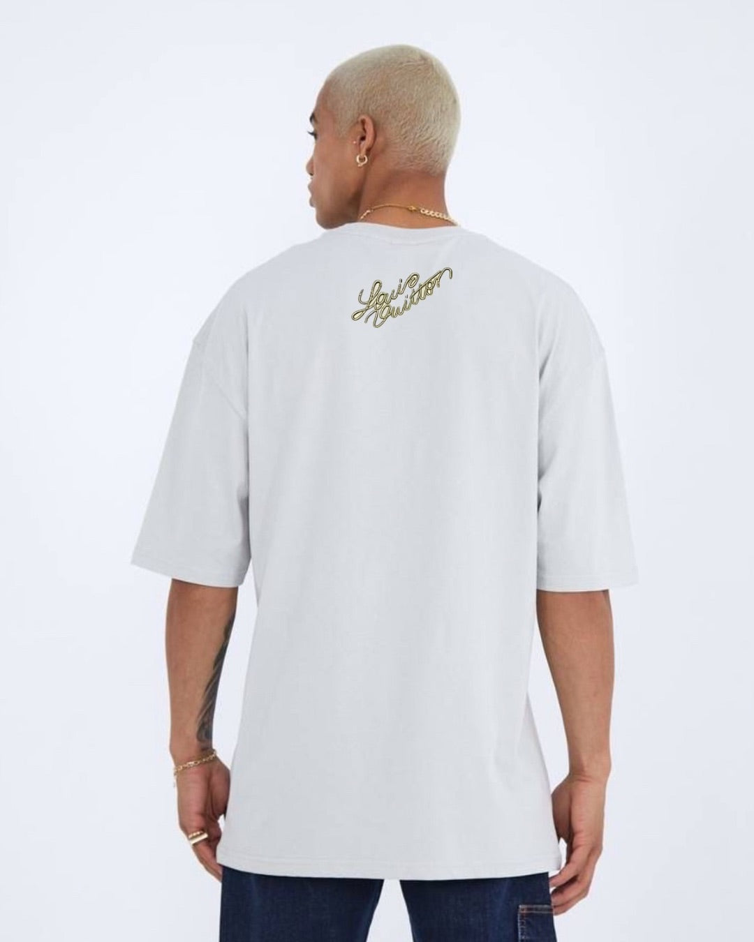 MAJESTIC EMBLEM UNISEX EXCLUSIVE OVERSIZED TEE - WHITE