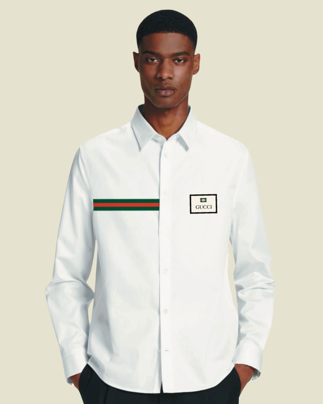 Branded style full sleeve white shirt(*)