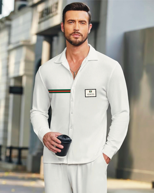 Branded style full sleeve white shirt(*)