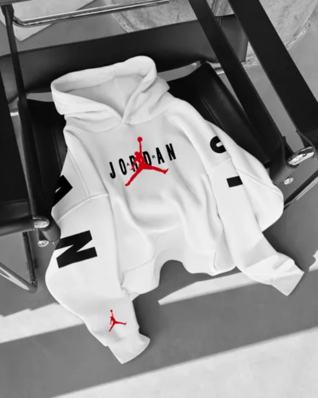 Unisex White Oversized Hoodie - Basketball