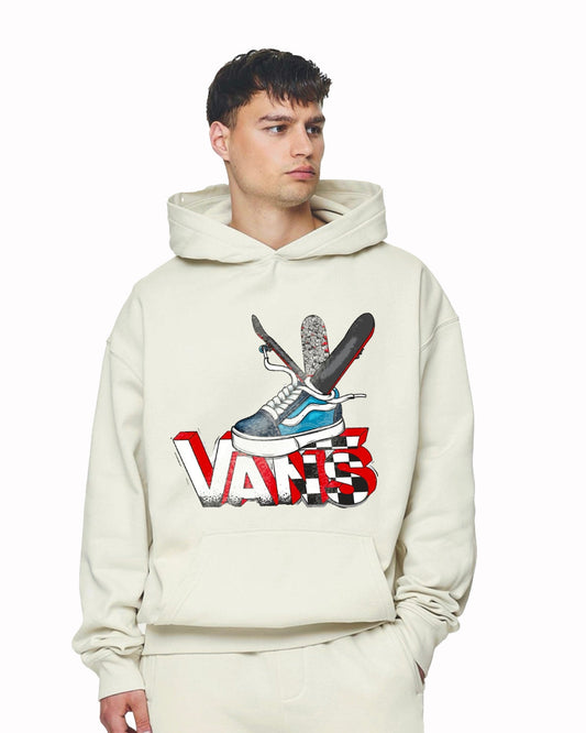 Unisex White Oversized Hoodie - Vans Sneaker