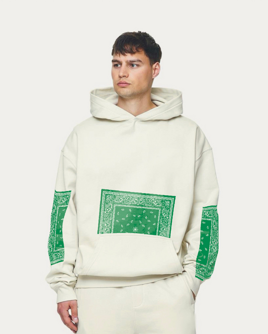 Unisex White Oversized Hoodie - Green Code