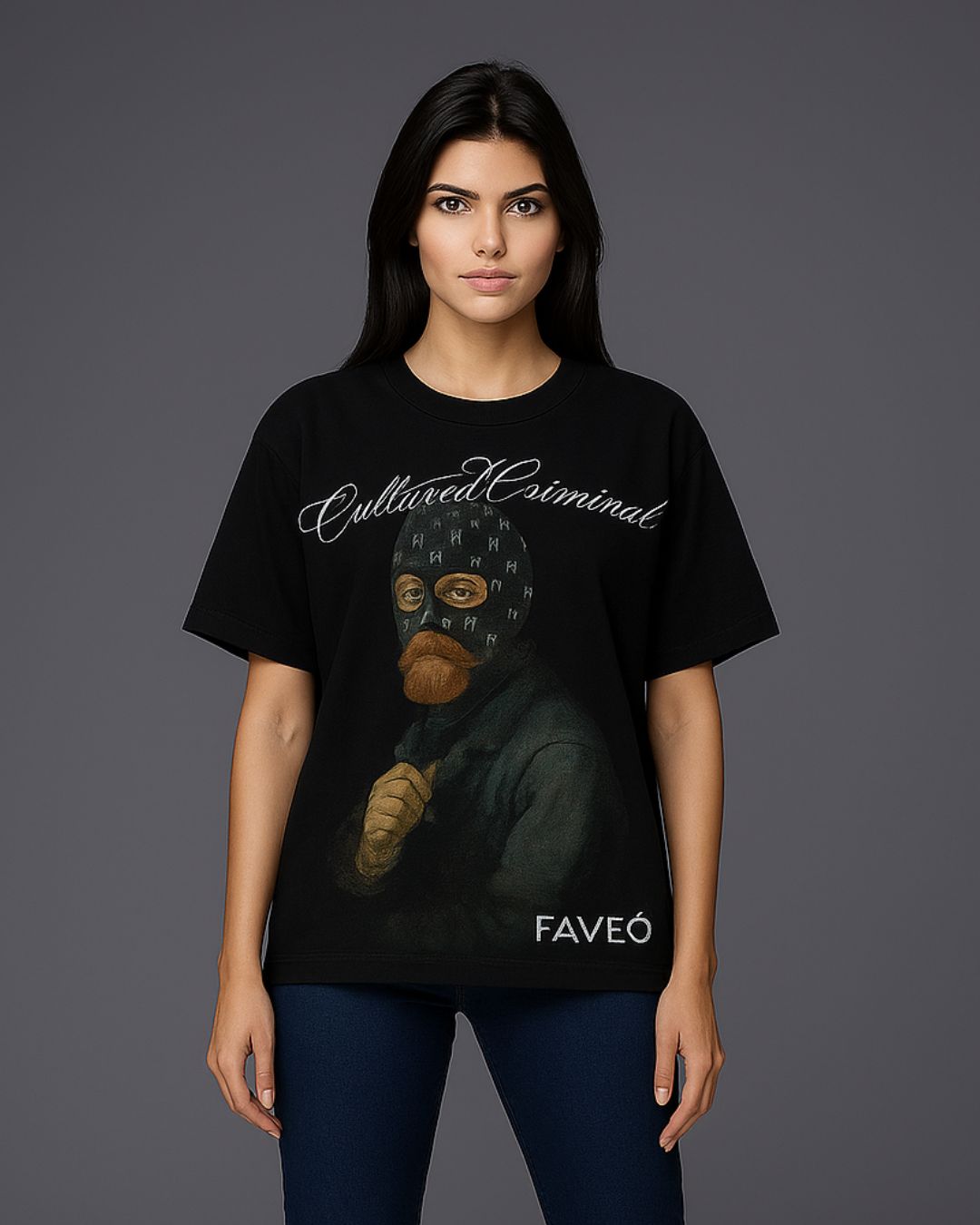 CULTURE CRIMINAL UNISEX EXCLUSIVE OVERSIZED TEE - BLACK